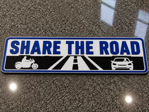Share The Road Motorcycle Awareness Sign