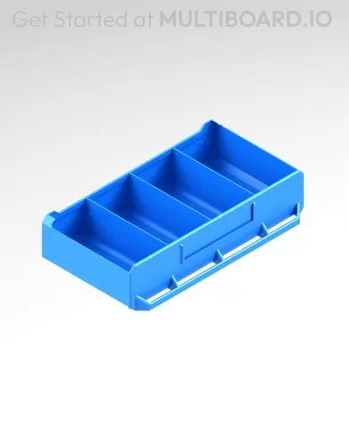4x1x2 LU - Labelled - Column Divided - MultiBin Simple Drawer