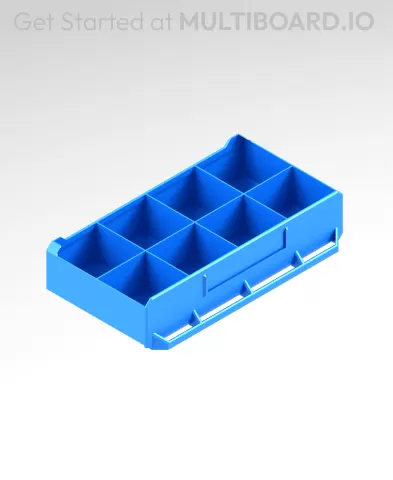 4x1x2 LU - Labelled - Grid Divided - MultiBin Simple Drawer