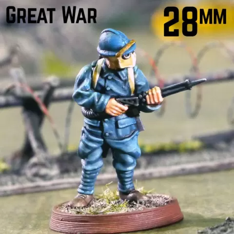 28mm WW1 French Late War P4 Flamethrower by Ten Kingdoms Miniatures