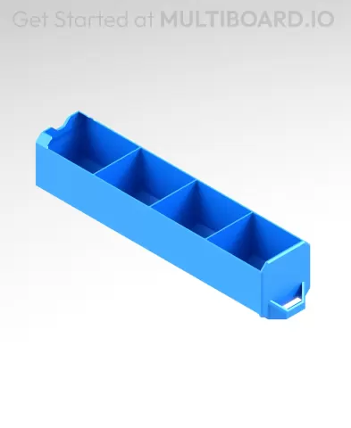 1x1x4 LU - Labelled - Grid Divided - MultiBin Simple Drawer