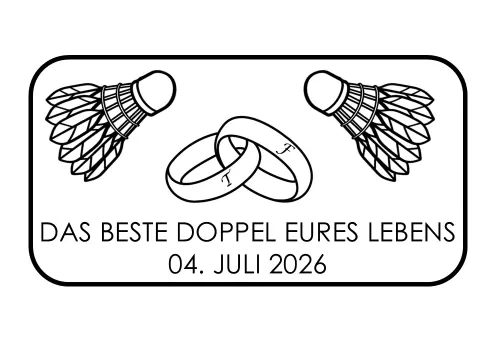 Schild Hochzeitsgeschenk Badminton