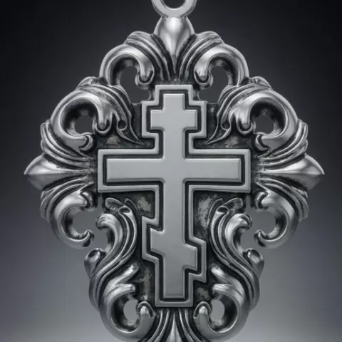Baroque Orthodox Cross Pendant