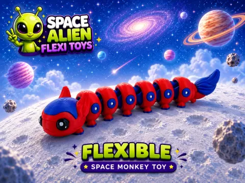 Articulated flexi toy - Space monkey toy