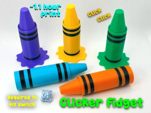 Melted Crayon and Crayon Fidget Clicker Toy