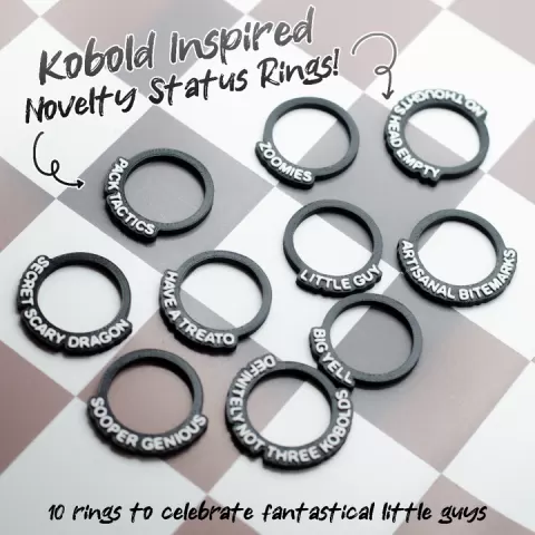 Kobold Novelty Status Rings - an ode to chaotic little guys! by Found Family Adventurecrafts