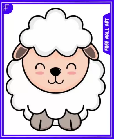 Cute Sheep - FREE wall art