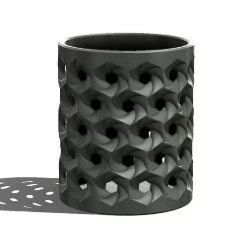 Twisted honeycomb pencil cup - 3d model