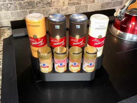 Torani Sauce and McCormick Coffee Toppings Stand