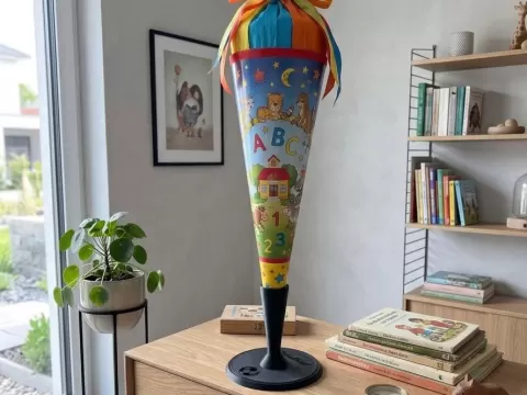 School Cone Holder Soccer Schultüte Stand Fußball
