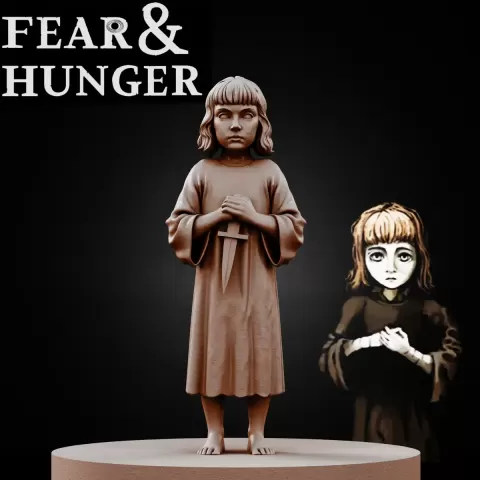 THE GIRL Fear and Hunger tabletop D&D RPG miniature figurine – scale STL Fan Art