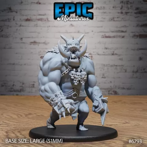 Chaos Troll / Green Skinned Mutated Giant / Male Ogre Brute / Forest Beast / Woodland Monster / Cave Creature / Bulky Raider Encounter by Epic-Miniatures