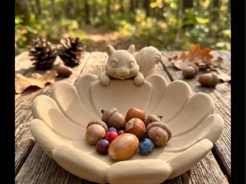 Cute Squirrel Nut & Snack Bowl / Autumn Decor