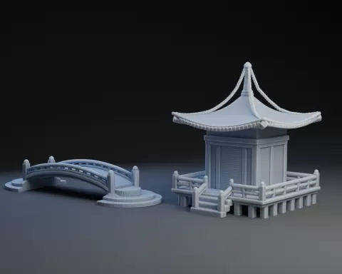 Zen Bridge and Temple