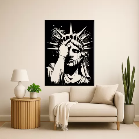 The Statue of Liberty The Statue Of Liberty Broken Chain Wall Art Framed