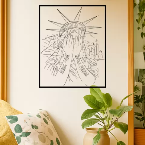 The Statue of Liberty The Statue Of Liberty Broken Chain Wall Art Framed