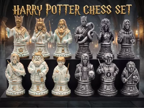 Harry Potter Inspired Fantasy Chess Set