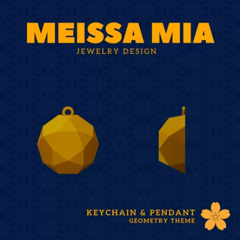 06. Pentagonal Rotunda Keychain – 29. Johnson Solids Pendant and Keychain - 3D Print File for Geometric Keychain & Pendant - Girl's Fashion Accessories