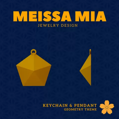 02. Pentagonal Pyramid Keychain – 29. Johnson Solids Pendant and Keychain - 3D Print File for Geometric Keychain & Pendant - Girl's Fashion Accessories