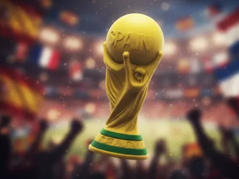 Taça da Copa do Mundo Espanha campeã decorativo