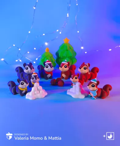 Cute Flexi Squirrel (Toy, Keychain), + Winter Edition