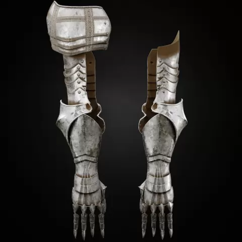ARM ARMOR DARK CRUSADER – LORDS OF THE FALLEN DAMASCENED PAULDRON & GAUNTLETS STL FAN ART by Abyss Art Studio