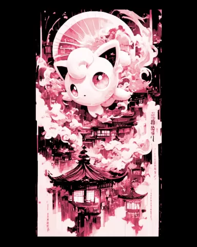 Fanart depiction of the cute Pokemon Jigglypuff - Hueforge Art