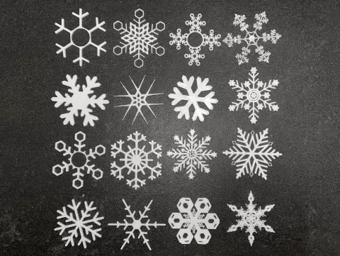 Snowflake Ornament Collection - 18 Snowflakes (window or gift decoration - Christmas)