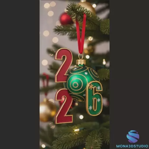 Happy New Year 2026 Wishes, Printable Christmas Decoration 3D Model STL for My Customers