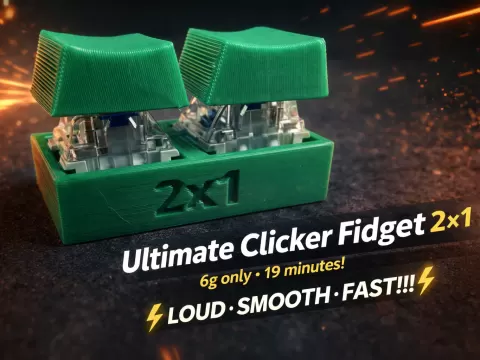Ultimate Clicker Fidget 2×1 – Loud, Smooth, Fast!!