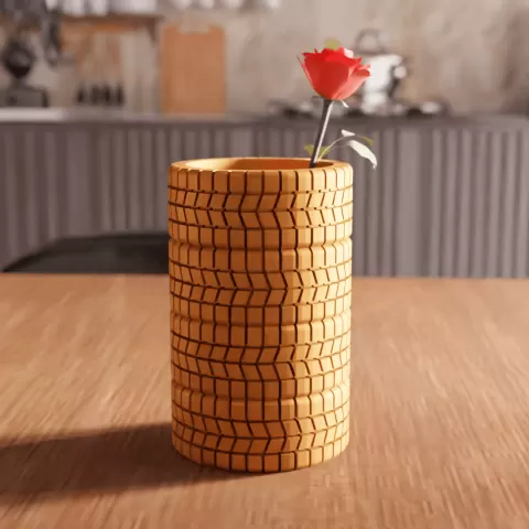 Tire Tread Pattern Desk Organizer & Vase