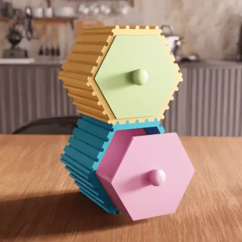 Modular Hexagonal Stackable Drawer Storage