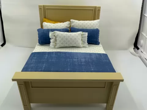 Dollhouse Queen Panel Bed 12th Scale