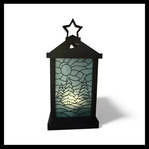 Snowy Trees Lantern Panels