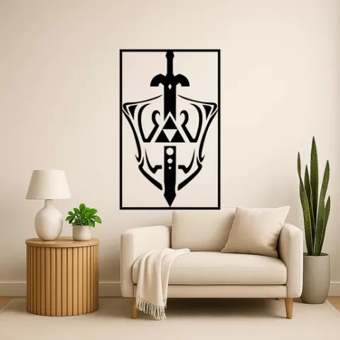 The Legend of Zelda's Master Sword The Legend Of Zeldas Master Sword Links Shield Wall Art Framed