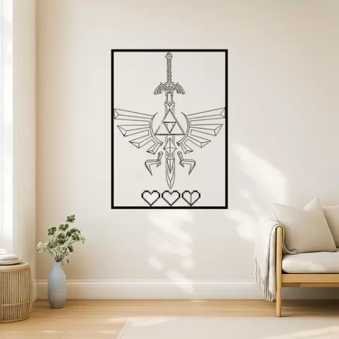 The Legend of Zelda's Master Sword The Legend Of Zeldas Master Sword Links Shield Wall Art Framed