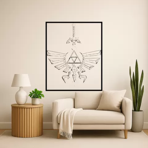 The Legend of Zelda's Master Sword The Legend Of Zeldas Master Sword Links Shield Wall Art Framed