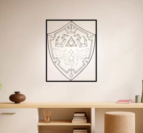 The Legend of Zelda's Master Sword The Legend Of Zeldas Master Sword Links Shield Wall Art Framed