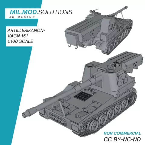 Artillerikanonvagn 151 Bandkanon 1 Försvarsmakten Tabletop by Mil. Mod. Solutions
