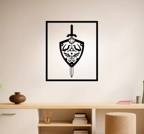 The Legend of Zelda's Master Sword The Legend Of Zeldas Master Sword Links Shield Wall Art Framed