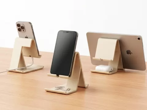 Phone/tablet stand - side-access charging