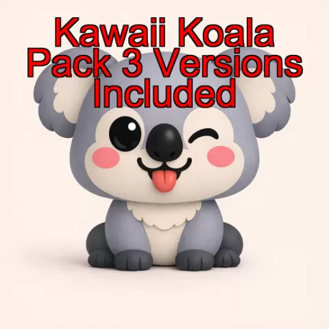 Kawaii koala Pack – 3 Printable Versions (STL + OBJ)