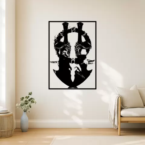God of War's Kratos God Of Wars Kratos Greek Shield Wall Art Framed