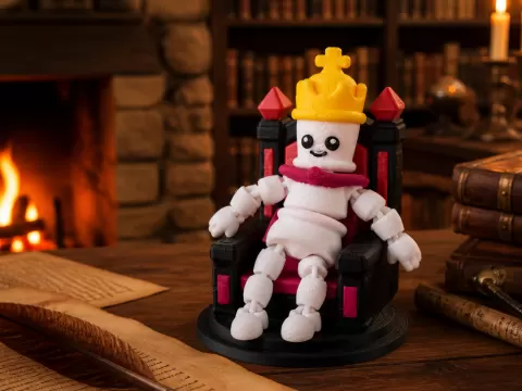 Chess King Flexi Toy - Cute Articulated Figurine
