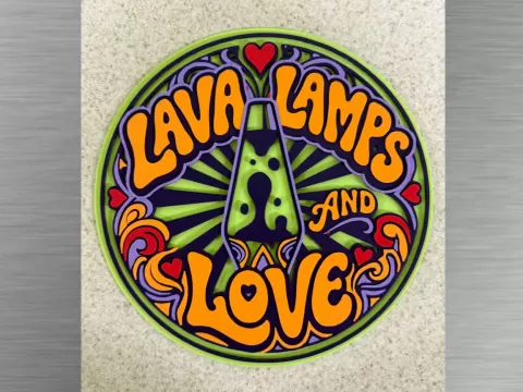 Retro Art -Groovy Lava Lamps and Love Sign
