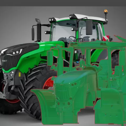 RC Tractor BODY FENDT VARIO 728-900 BRUDER , (cabin wings rear front tank, hood)