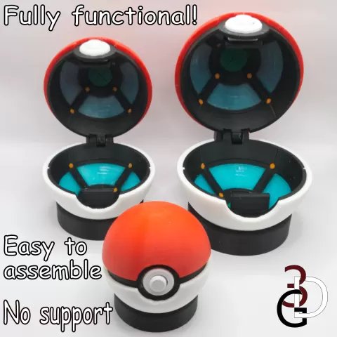 Functional Pokeball Fully Detailed