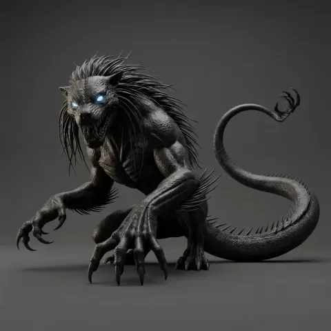 Paranormal Mystery Art - Cryptids - Ahizotoul of Mesoamerican Mythology