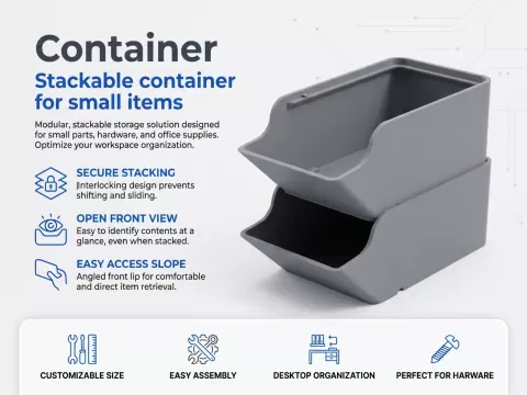 Modular stackable container (organizer)