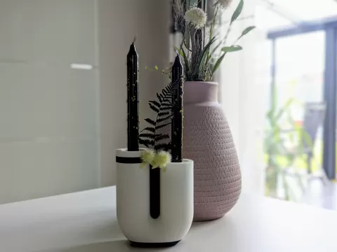 Deko U Kerzenständer mit Reagenzglas